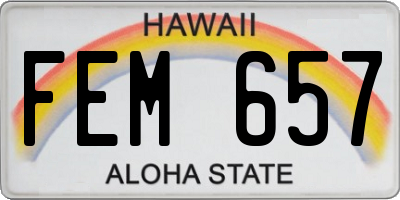 HI license plate FEM657
