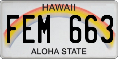 HI license plate FEM663