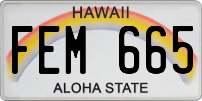 HI license plate FEM665