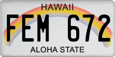 HI license plate FEM672