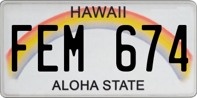 HI license plate FEM674