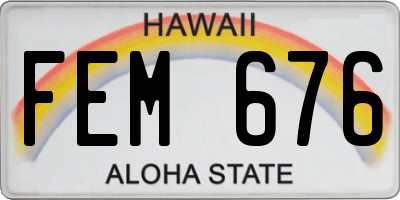 HI license plate FEM676
