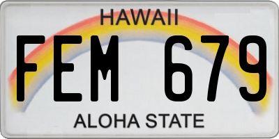 HI license plate FEM679