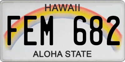 HI license plate FEM682