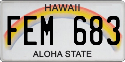 HI license plate FEM683