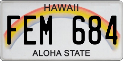 HI license plate FEM684