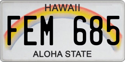 HI license plate FEM685