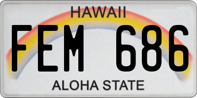 HI license plate FEM686