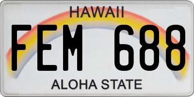 HI license plate FEM688