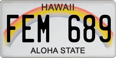 HI license plate FEM689