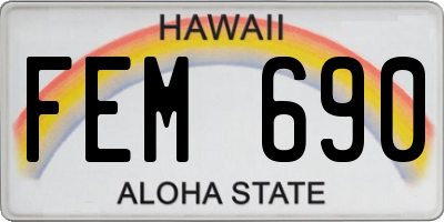 HI license plate FEM690