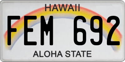 HI license plate FEM692