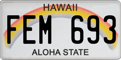 HI license plate FEM693
