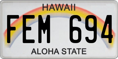 HI license plate FEM694
