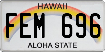 HI license plate FEM696