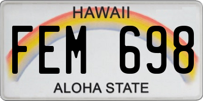 HI license plate FEM698