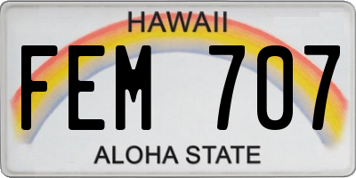 HI license plate FEM707