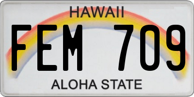 HI license plate FEM709