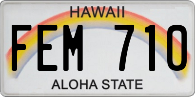HI license plate FEM710