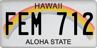 HI license plate FEM712