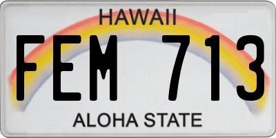 HI license plate FEM713
