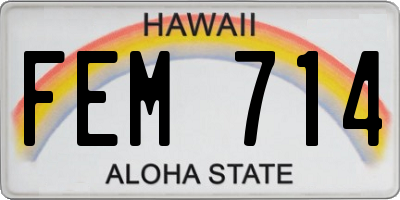 HI license plate FEM714
