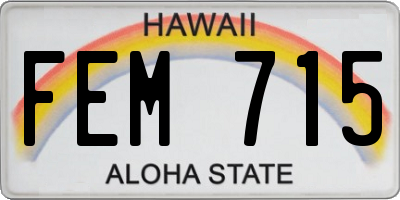 HI license plate FEM715