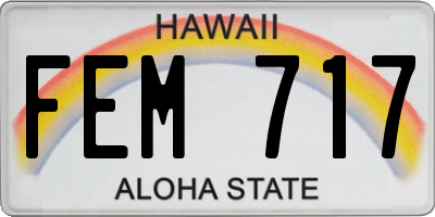 HI license plate FEM717