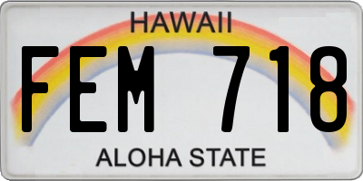 HI license plate FEM718