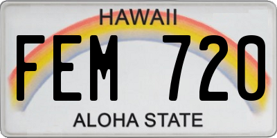HI license plate FEM720