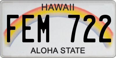 HI license plate FEM722