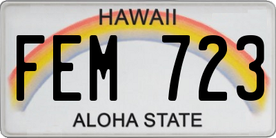 HI license plate FEM723