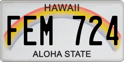 HI license plate FEM724