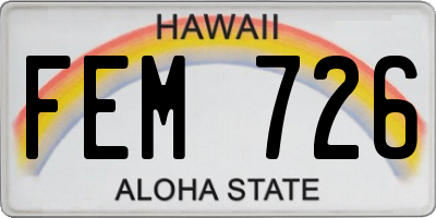 HI license plate FEM726