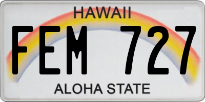 HI license plate FEM727