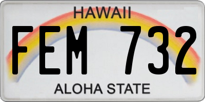 HI license plate FEM732