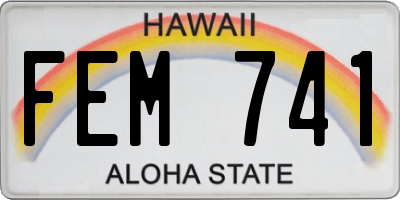 HI license plate FEM741