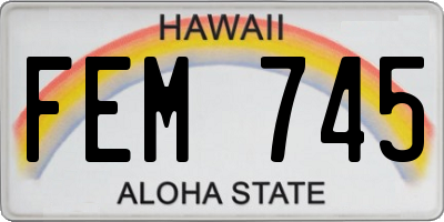 HI license plate FEM745