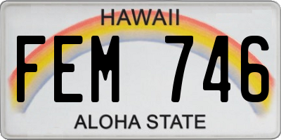HI license plate FEM746