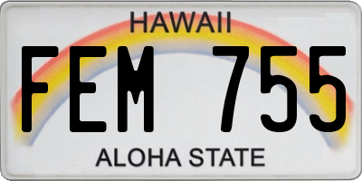 HI license plate FEM755