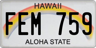 HI license plate FEM759