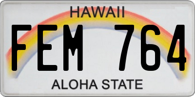HI license plate FEM764