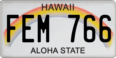 HI license plate FEM766