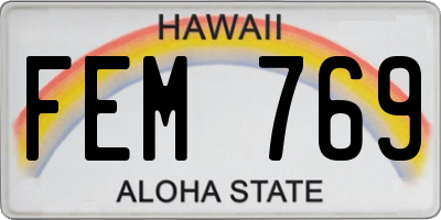 HI license plate FEM769