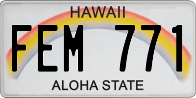 HI license plate FEM771