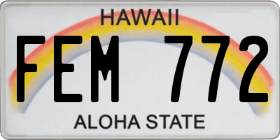 HI license plate FEM772