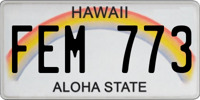 HI license plate FEM773