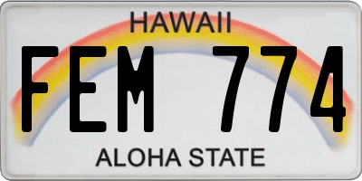 HI license plate FEM774