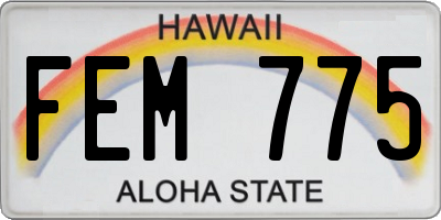 HI license plate FEM775