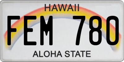 HI license plate FEM780
